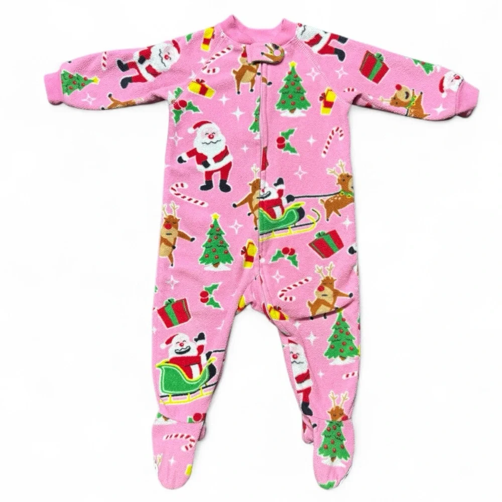 The Children's Place | Pink Holiday Footie Pajamas | 6-9M